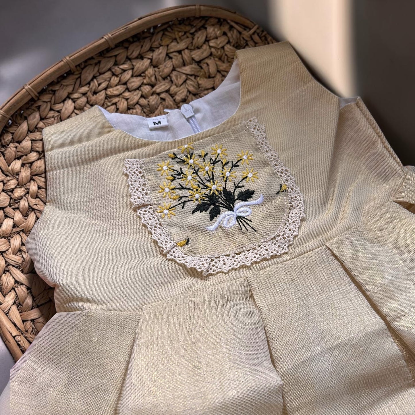 Golden Onam Tissue Frock