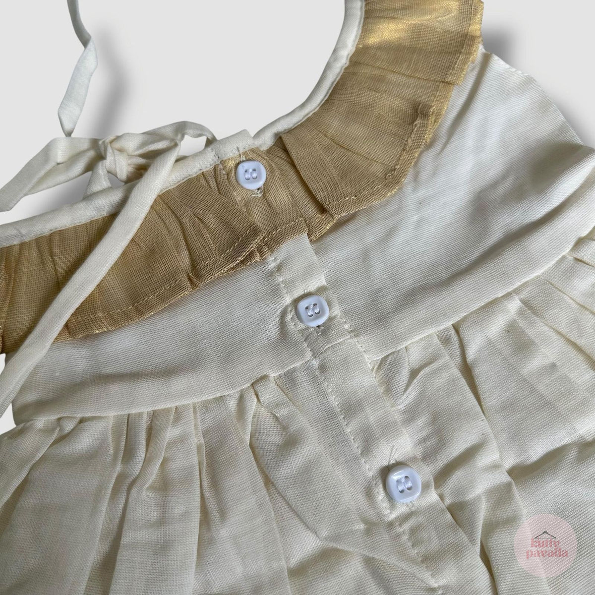 Frill Shoulder Kasavu Frock