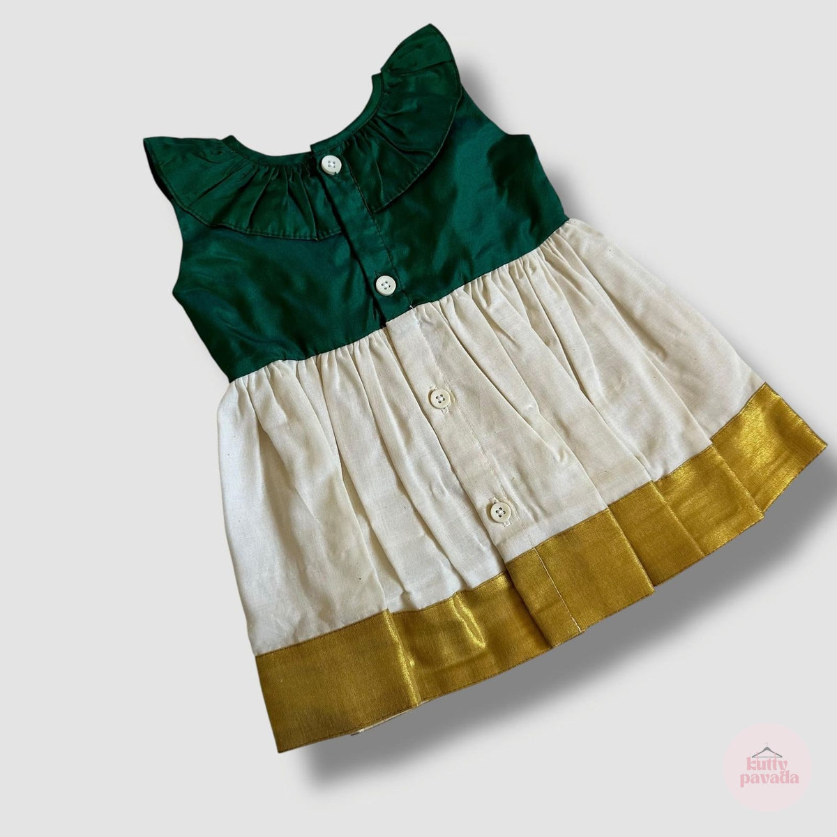 Green & Kasavu Frock