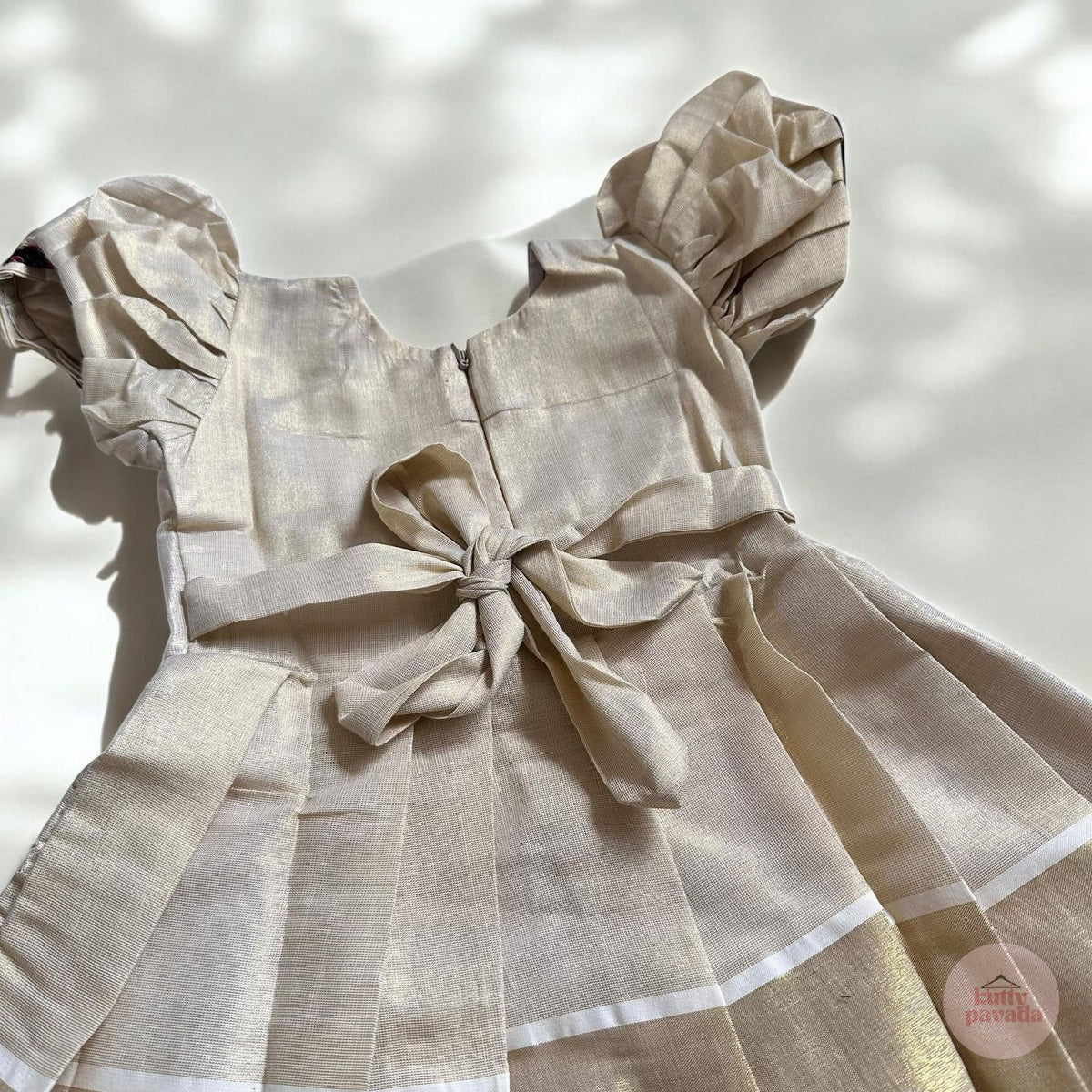 Ajrakh Border Kasavu Frock - Floral