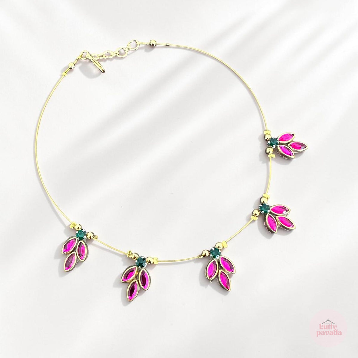 Pink Petal Charm Invisible Necklace