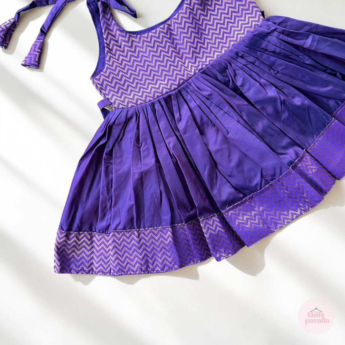 Purple Jacquard Baby Festive Frock