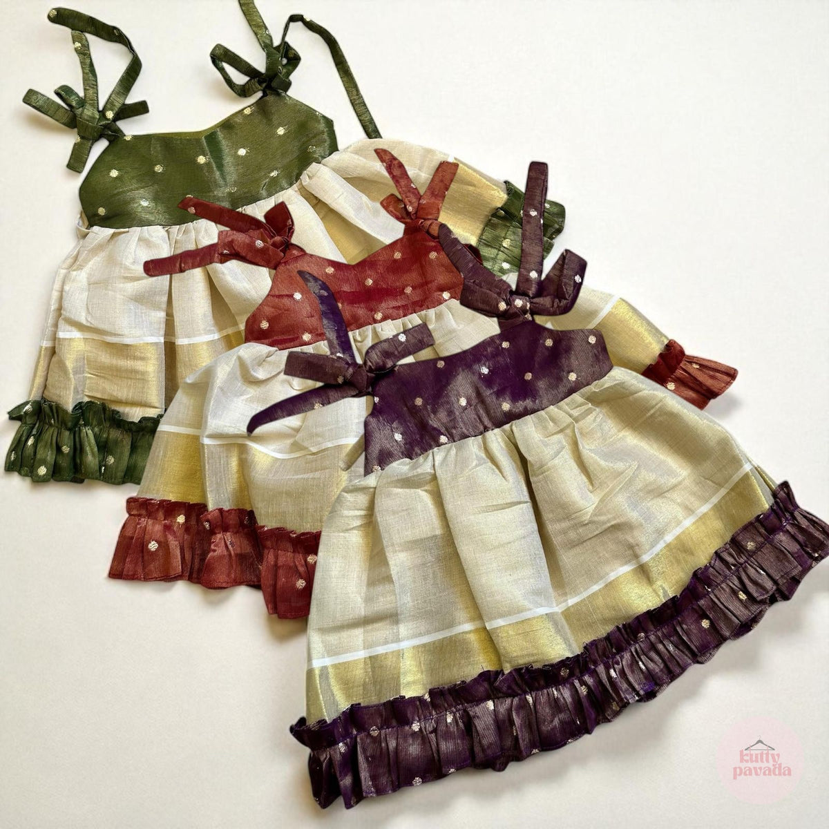 Tissue silk frock - Burnt Orange
