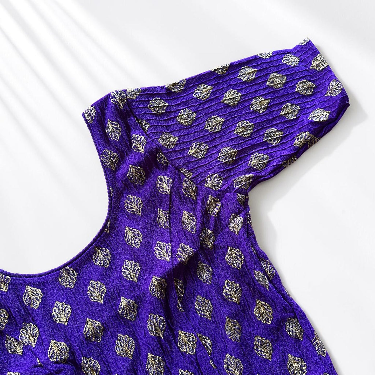 Violet & Gold Stretchable Festive Blouse | Ready-to-Wear Blouse