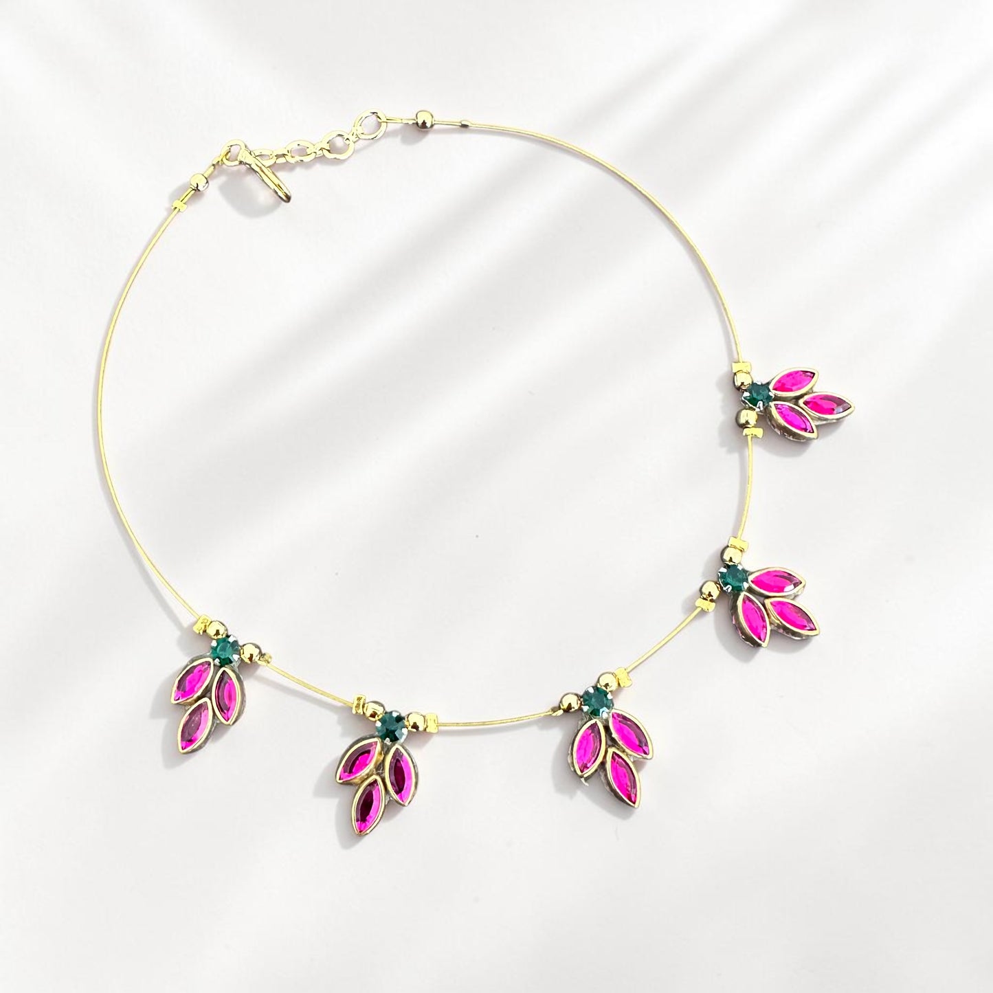Pink Petal Charm Invisible Necklace