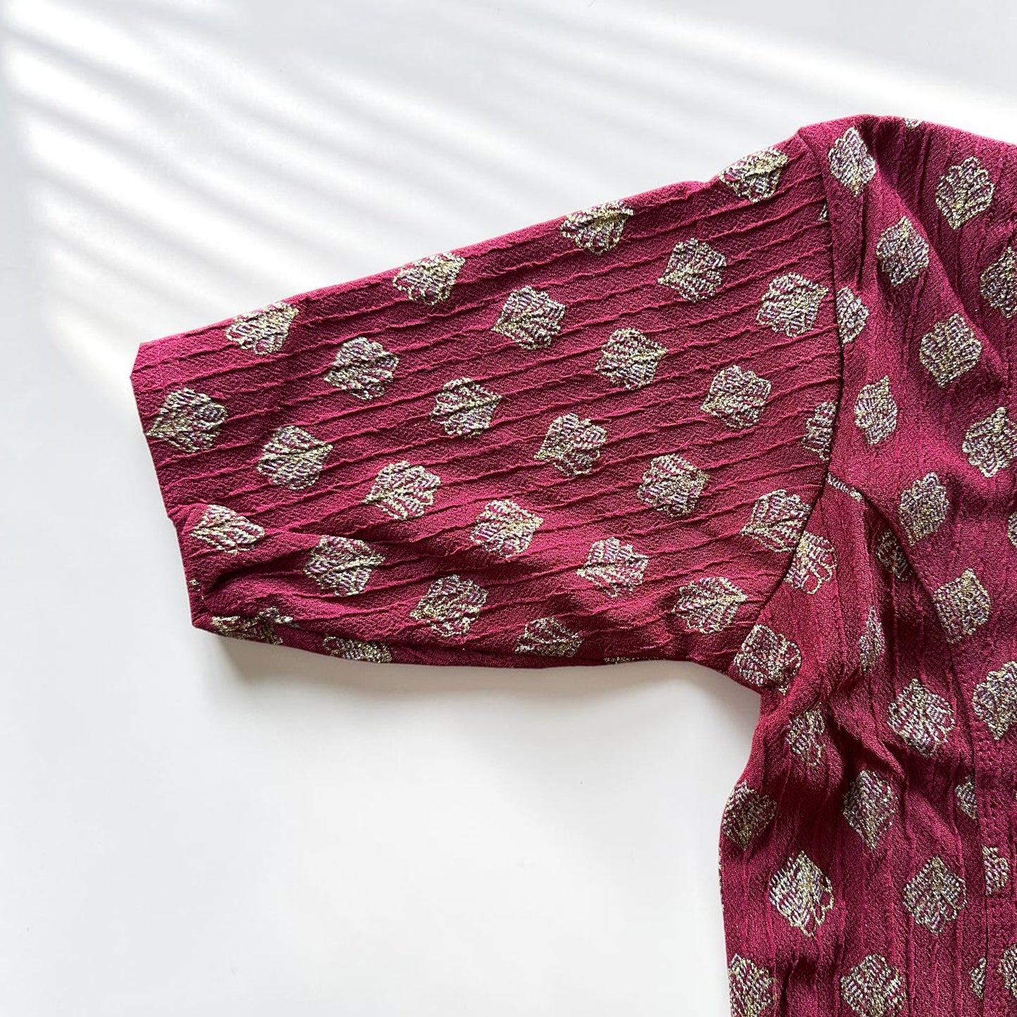 Red & Gold Stretchable Festive Blouse | Ready-to-Wear Blouse