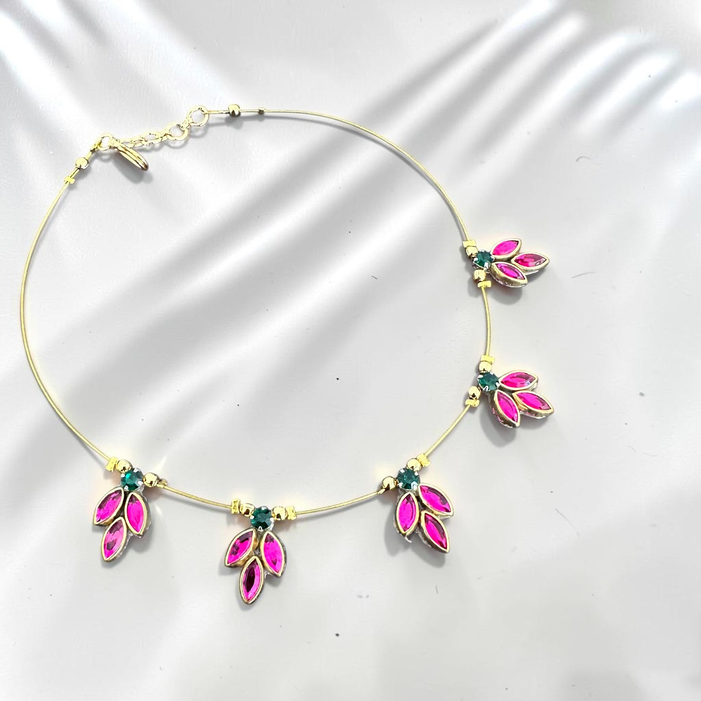 Pink Petal Charm Invisible Necklace
