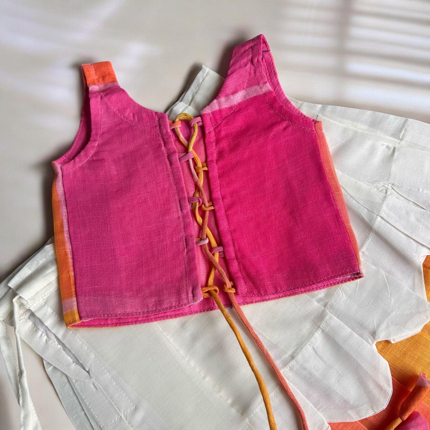 Multicolor Checks Pattu Pavada Set