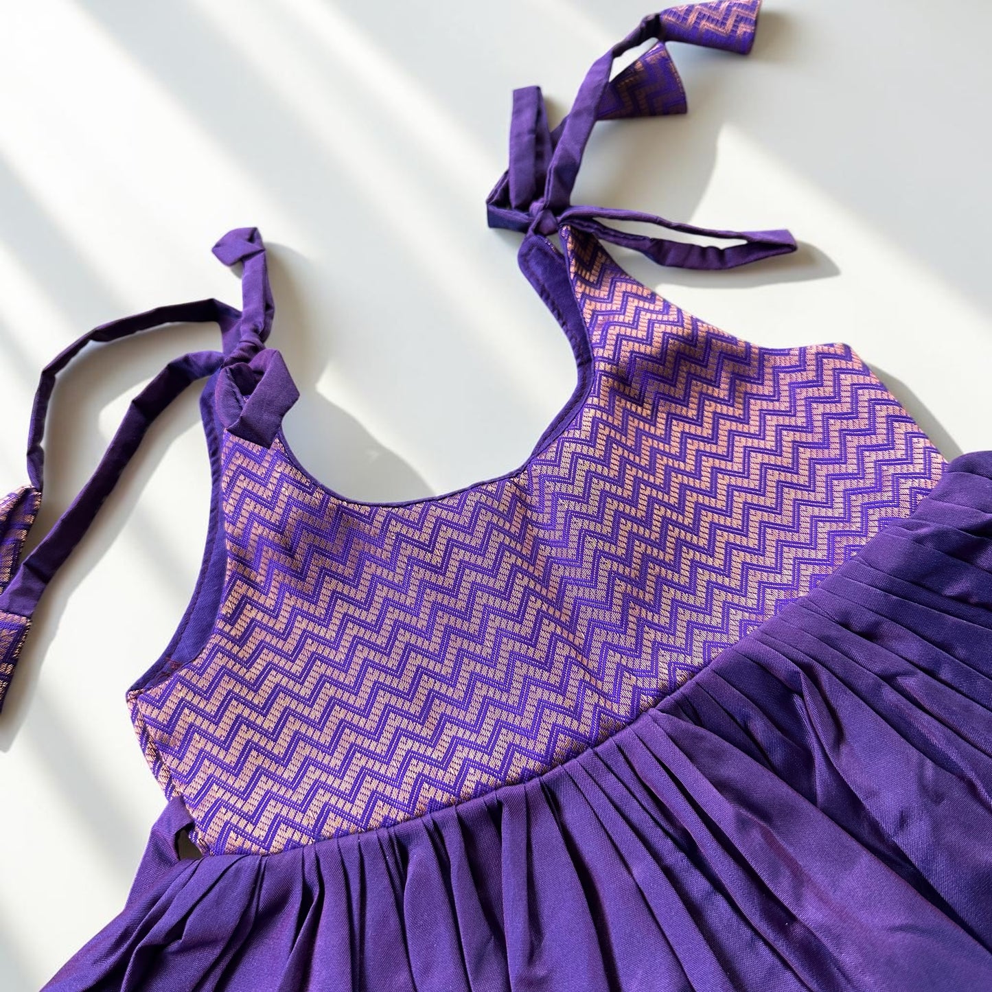 Purple Jacquard Baby Festive Frock