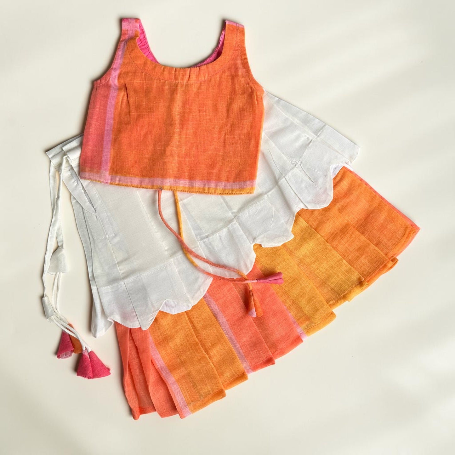 Multicolor Checks Pattu Pavada Set