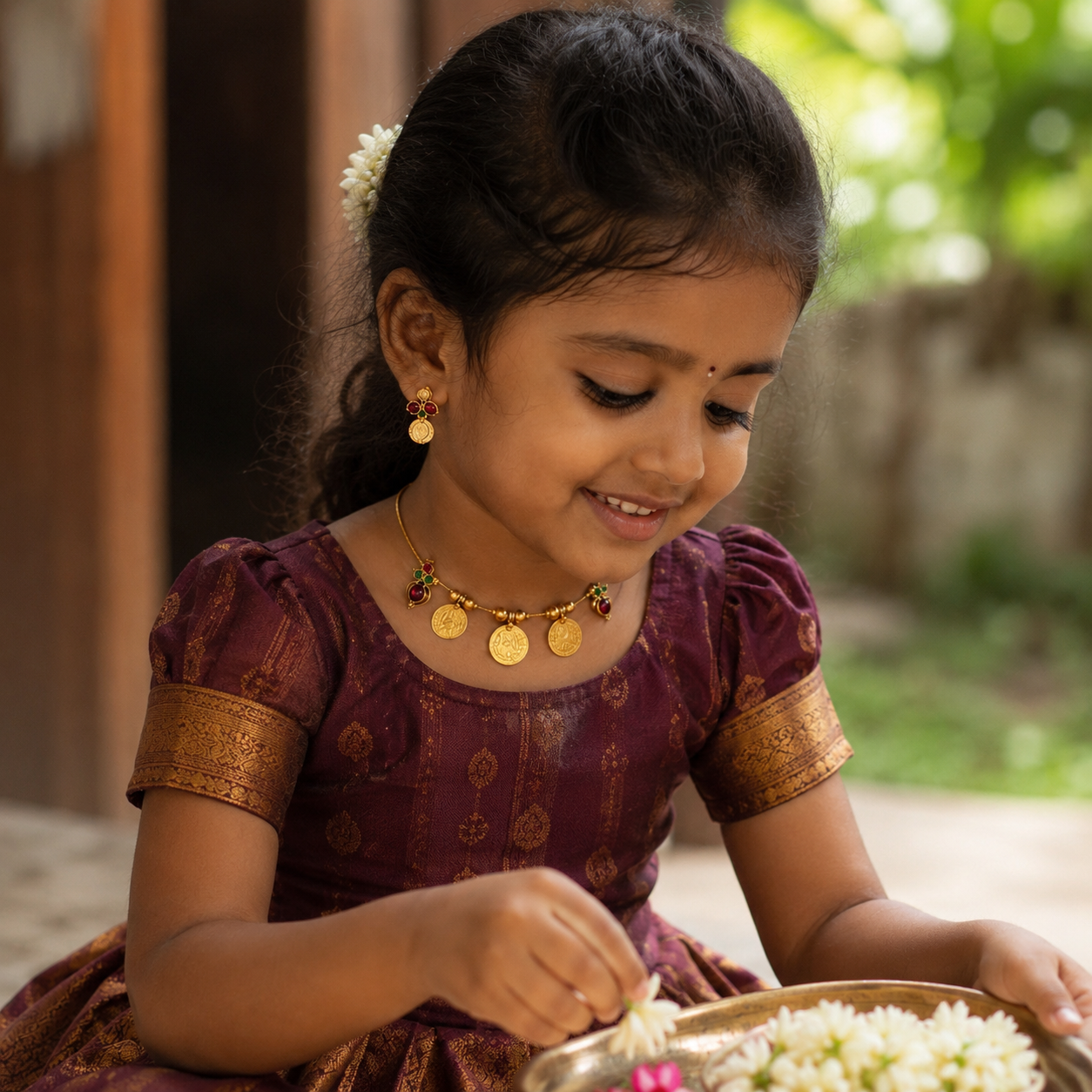 Golden Temple Coin Necklace - Kids Size