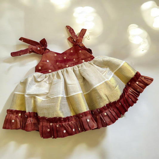 Tissue silk frock - Burnt Orange