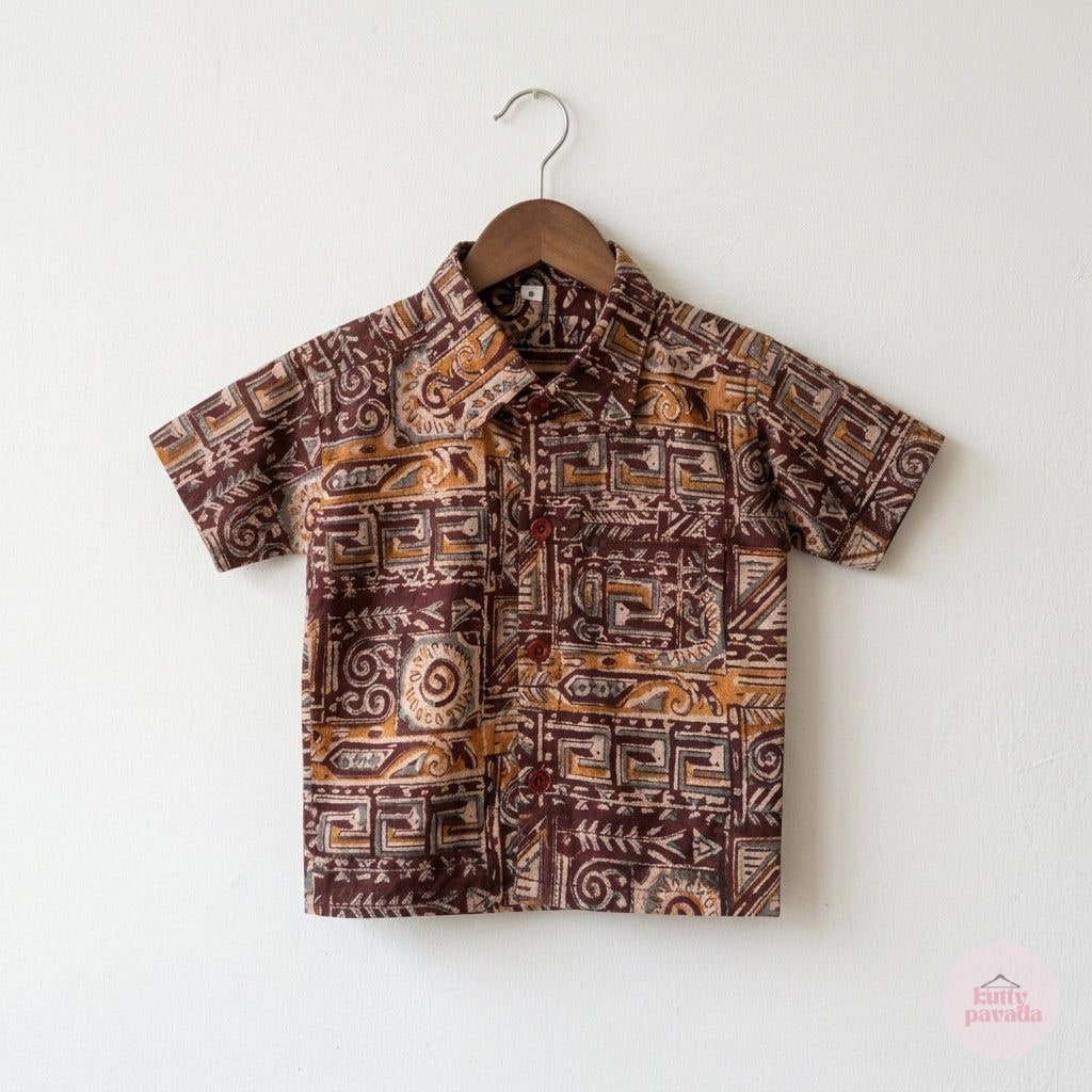 Heritage Print Boys Onam Shirt
