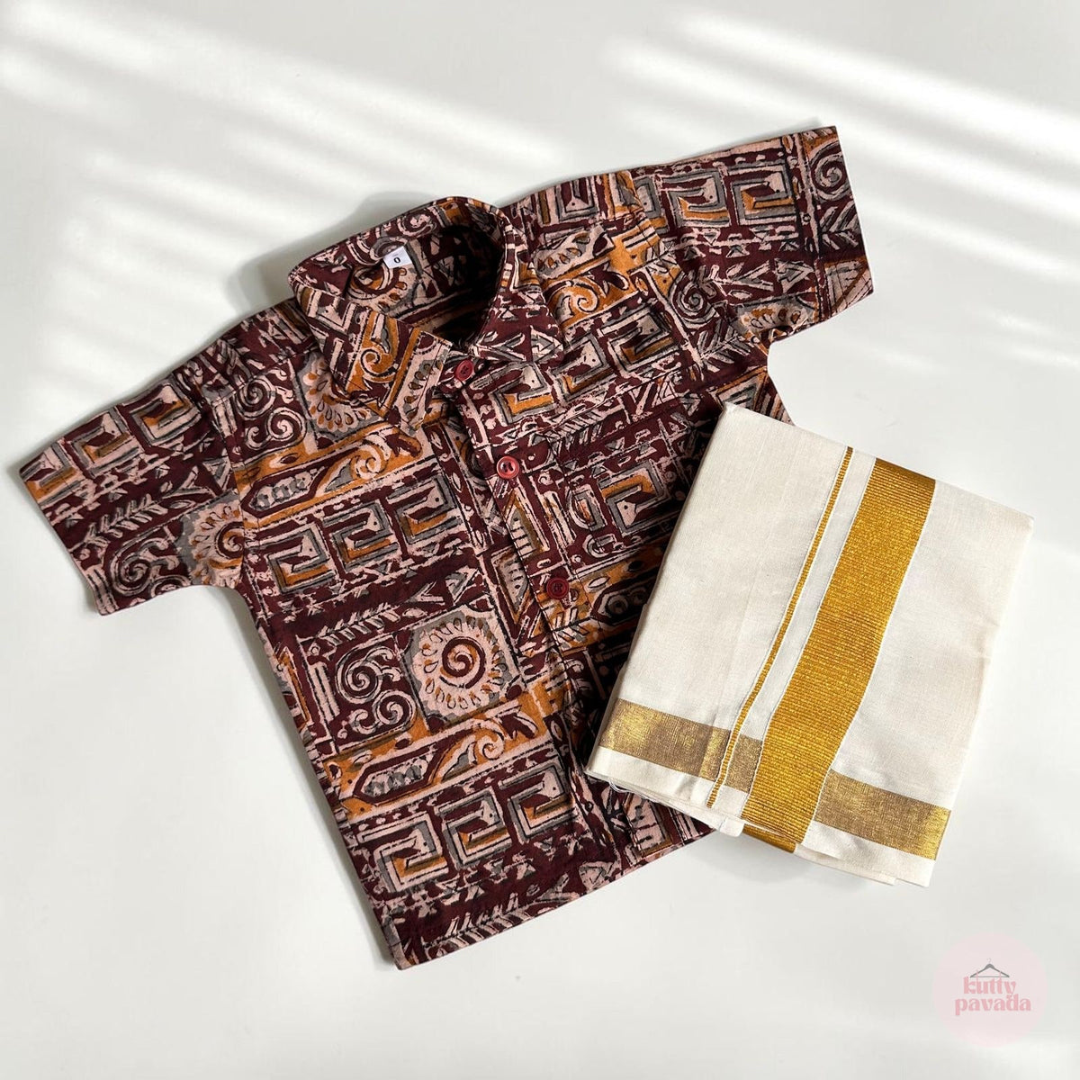 Heritage Print Boys Onam Shirt