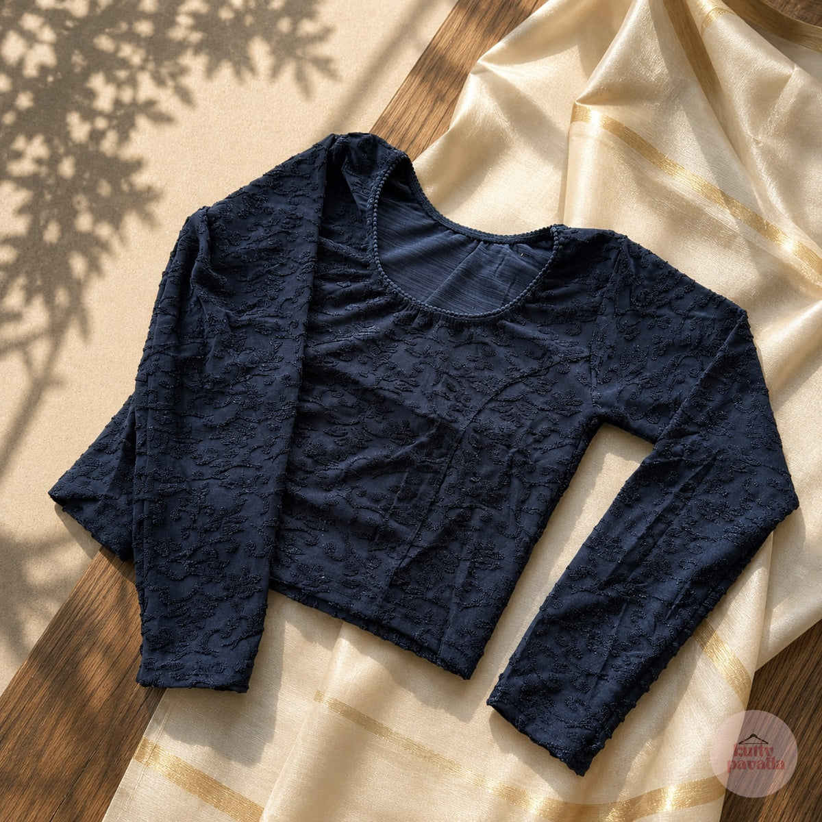 Black Velvet Stretchable Festive Blouse | Ready-to-Wear Blouse
