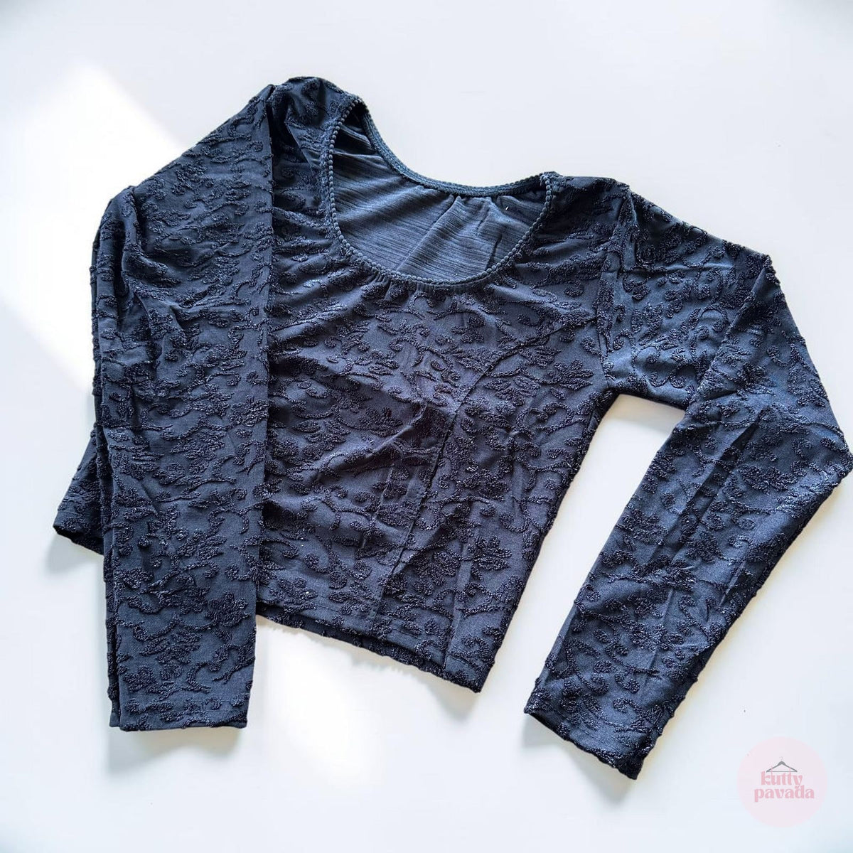 Black Velvet Stretchable Festive Blouse | Ready-to-Wear Blouse
