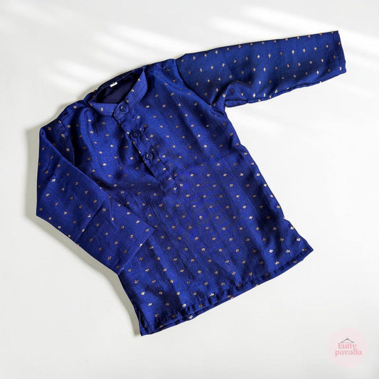 Blue Vijithra Silk Long Kurta