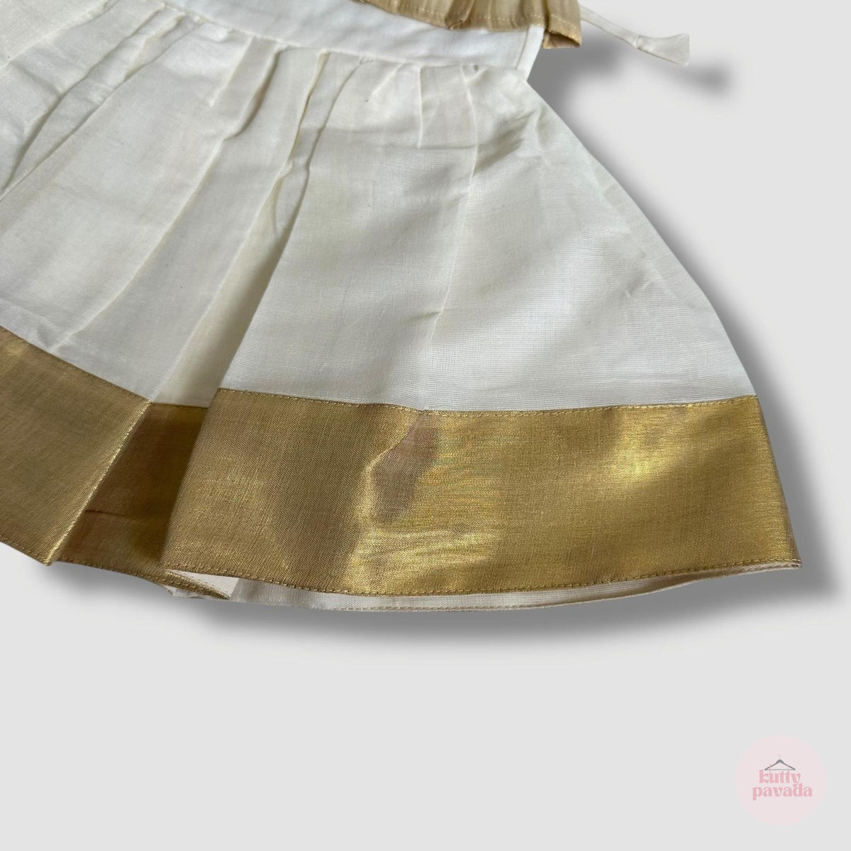 Frill Shoulder Kasavu Frock