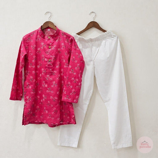 Fuchsia Bloom Kurta Set