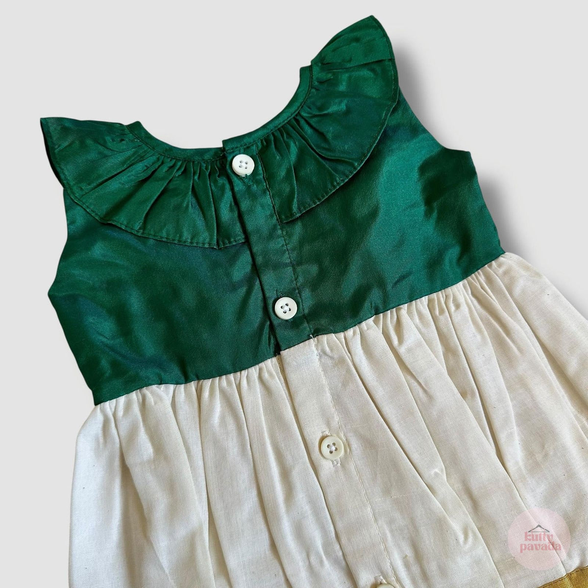 Green & Kasavu Frock