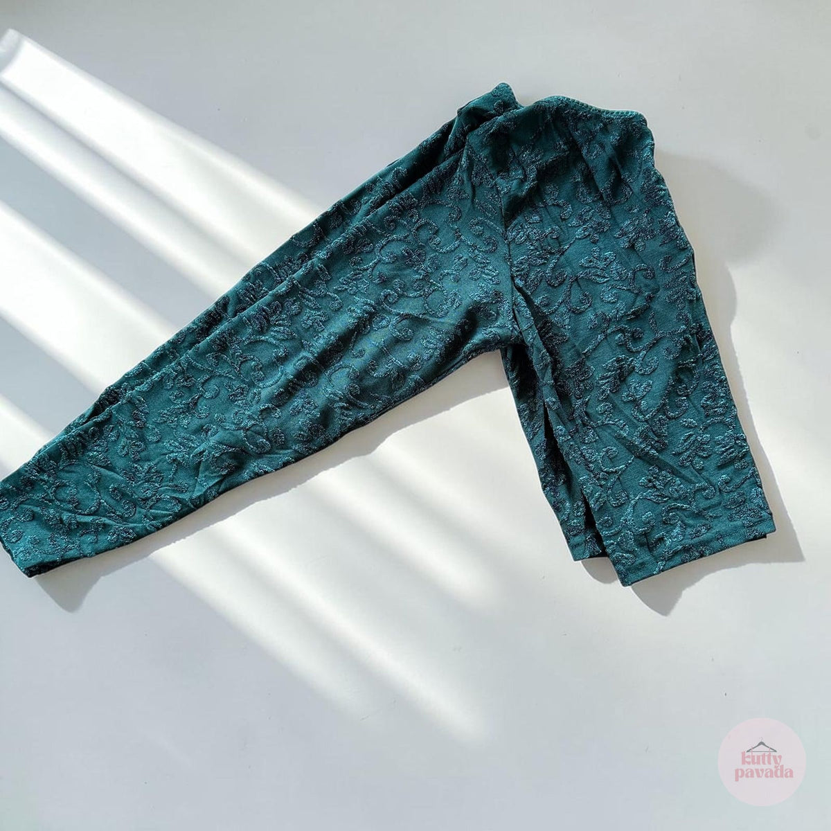 Green Velvet Stretchable Festive Blouse | Ready-to-Wear Cotton Blouse