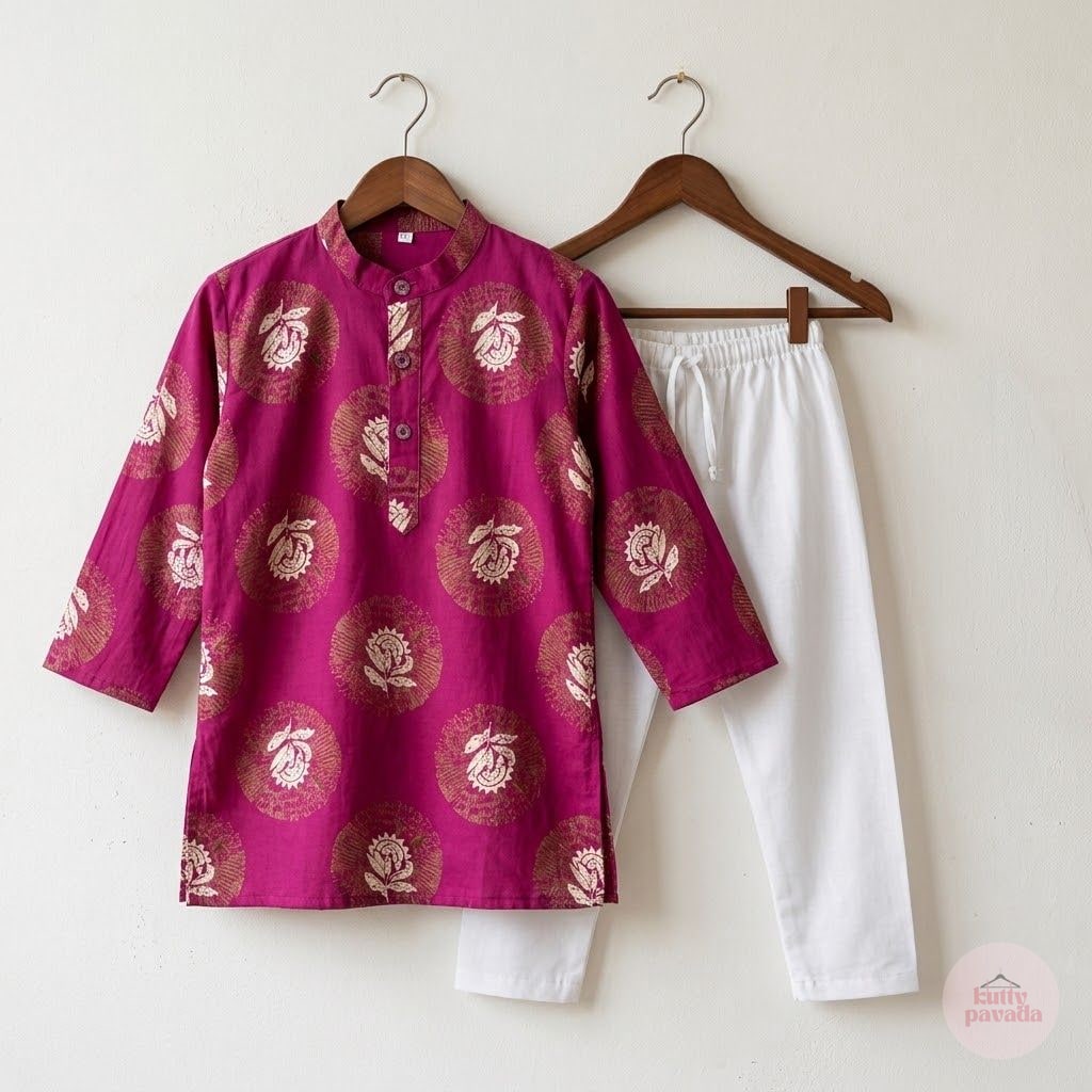 Magenta Bloom Kurta Set