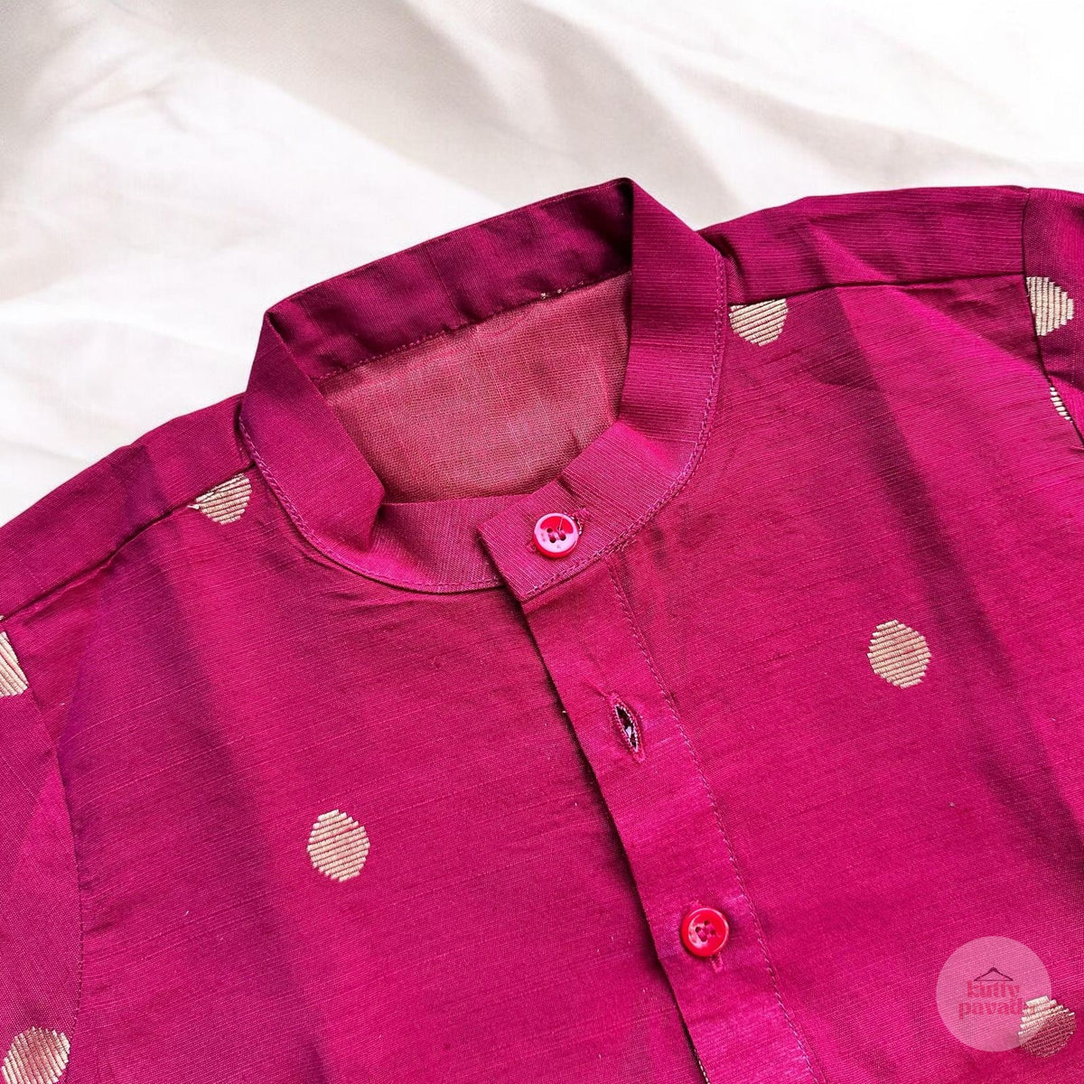 Maroon Polka Dots Boys Kurta