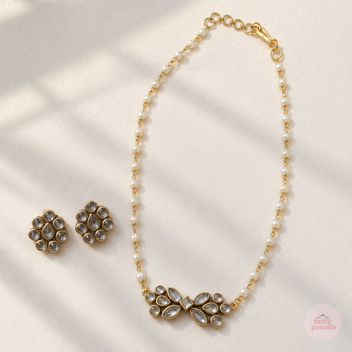 Pearl Kundan Necklace Set