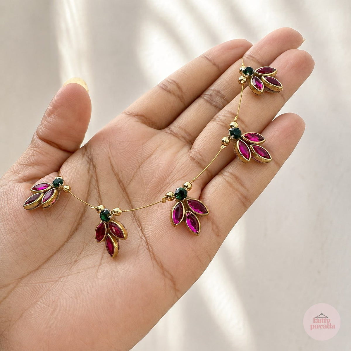 Pink Petal Charm Invisible Necklace