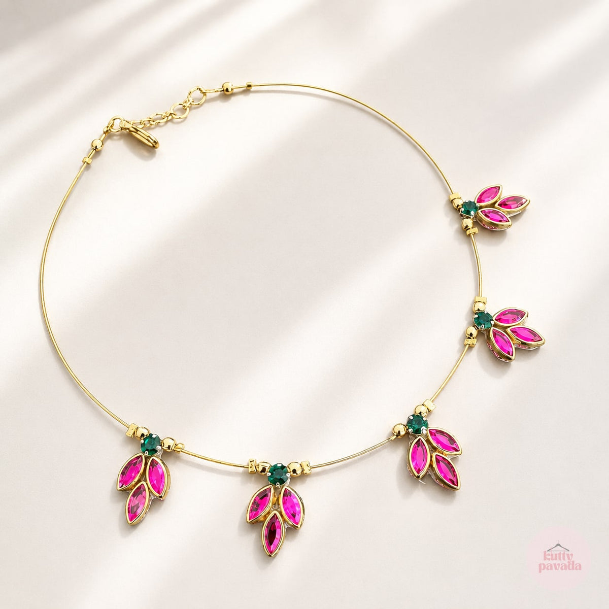 Pink Petal Charm Invisible Necklace