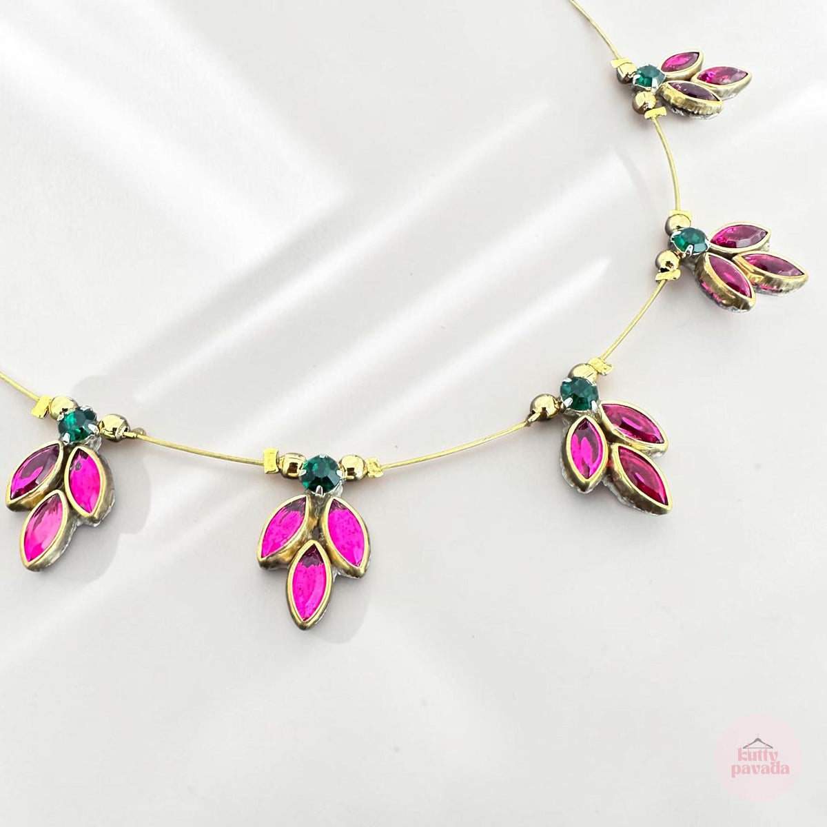 Pink Petal Charm Invisible Necklace