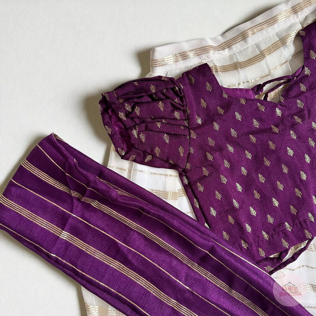 Purple & Gold Dawani Set – Limited Onam Edition