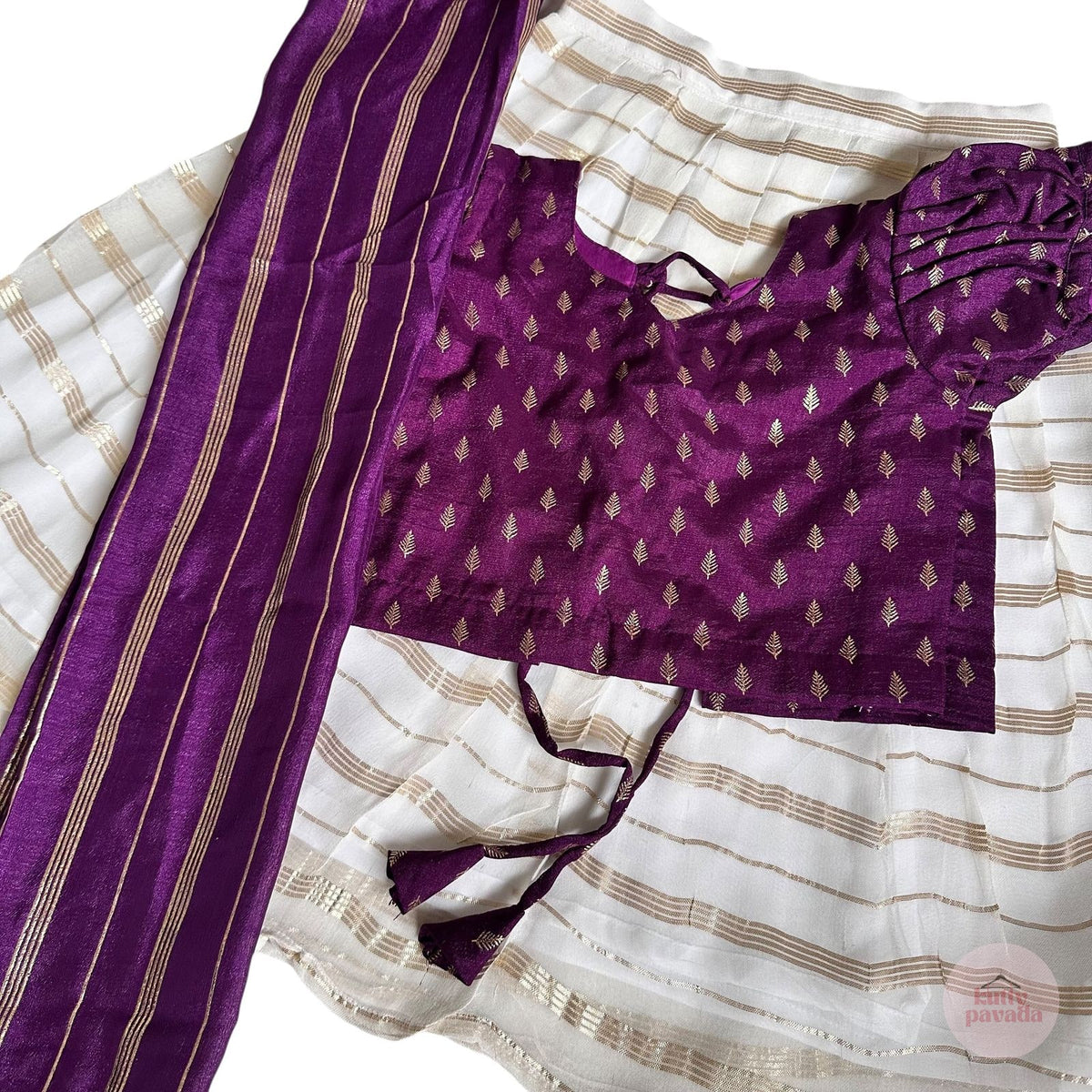 Purple & Gold Dawani Set – Limited Onam Edition