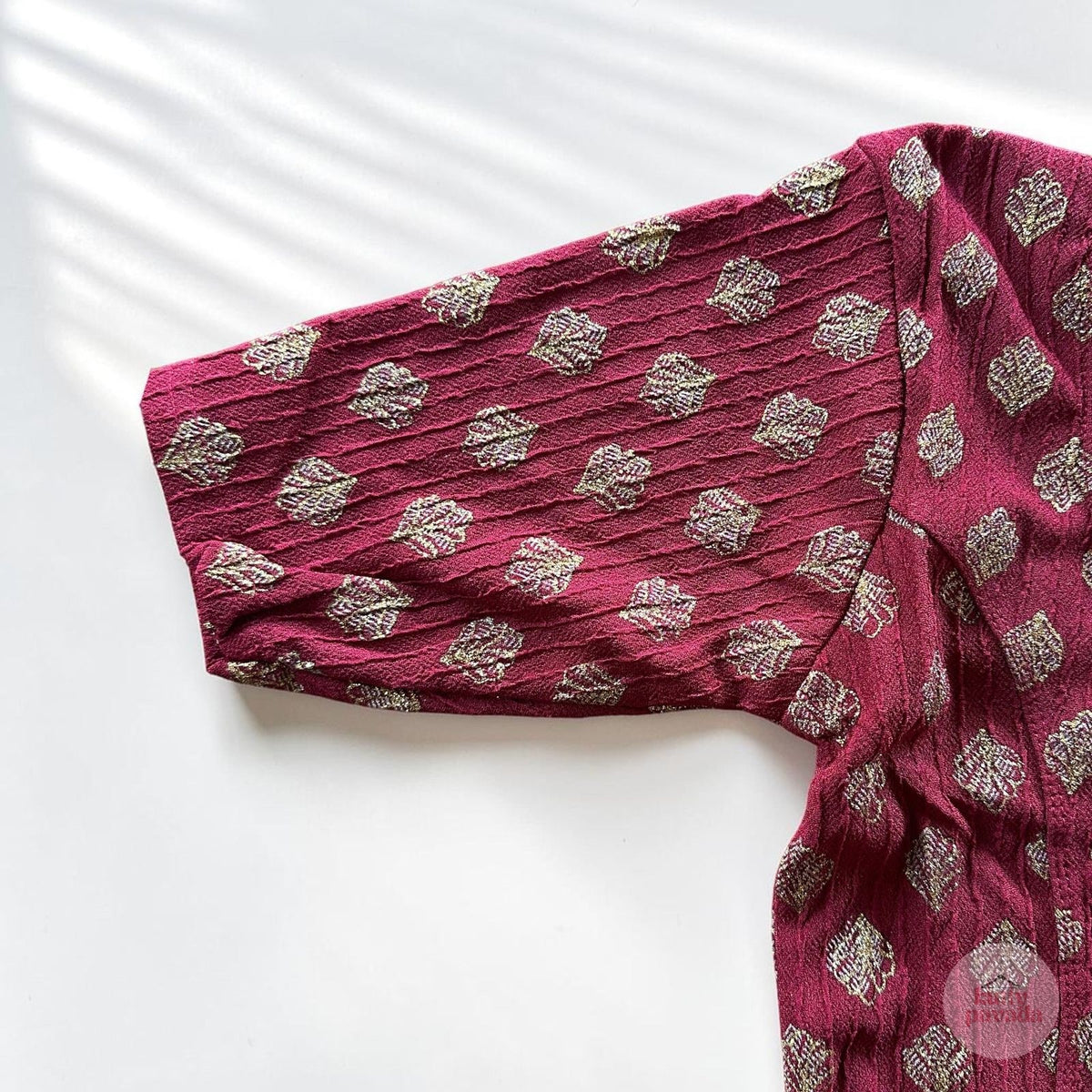 Red & Gold Stretchable Festive Blouse | Ready-to-Wear Blouse