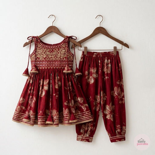 Ruby Bloom Kurti & Pant Set with Dupatta