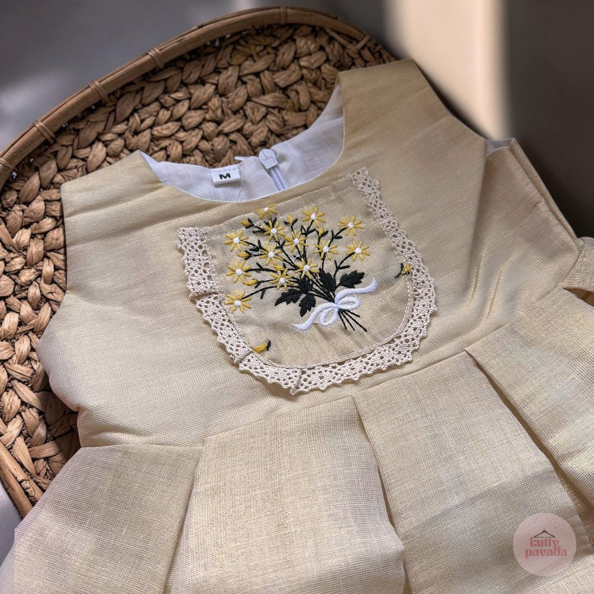 Golden Onam Tissue Frock