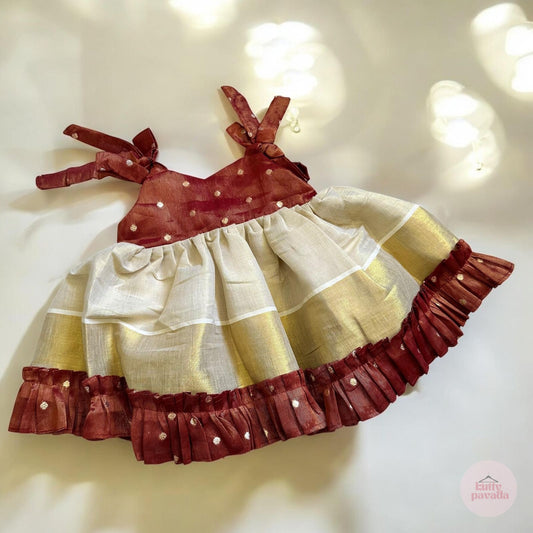 Tissue silk frock - Burnt Orange