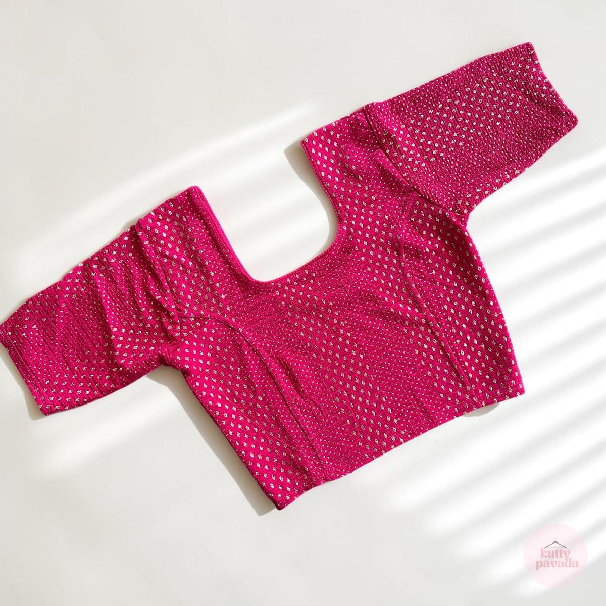 Rani Pink Stretchable Festive Blouse | Ready-to-Wear Cotton Blouse