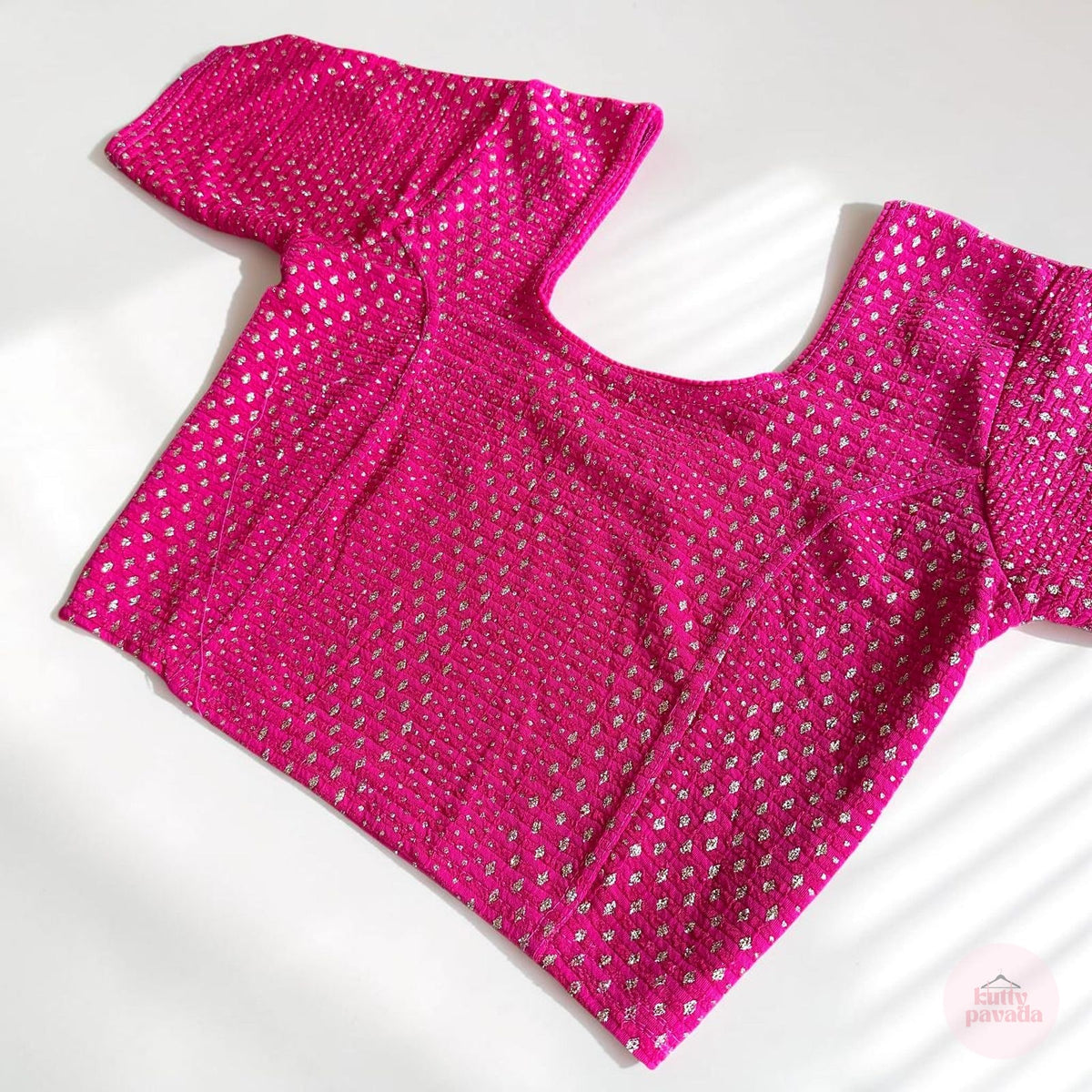 Rani Pink Stretchable Festive Blouse | Ready-to-Wear Cotton Blouse